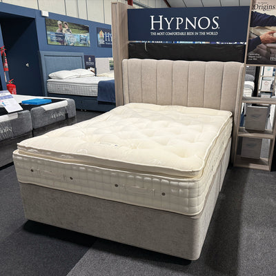 5’0 Hypnos Pillowtop Tweed Divan Set With winged headboard